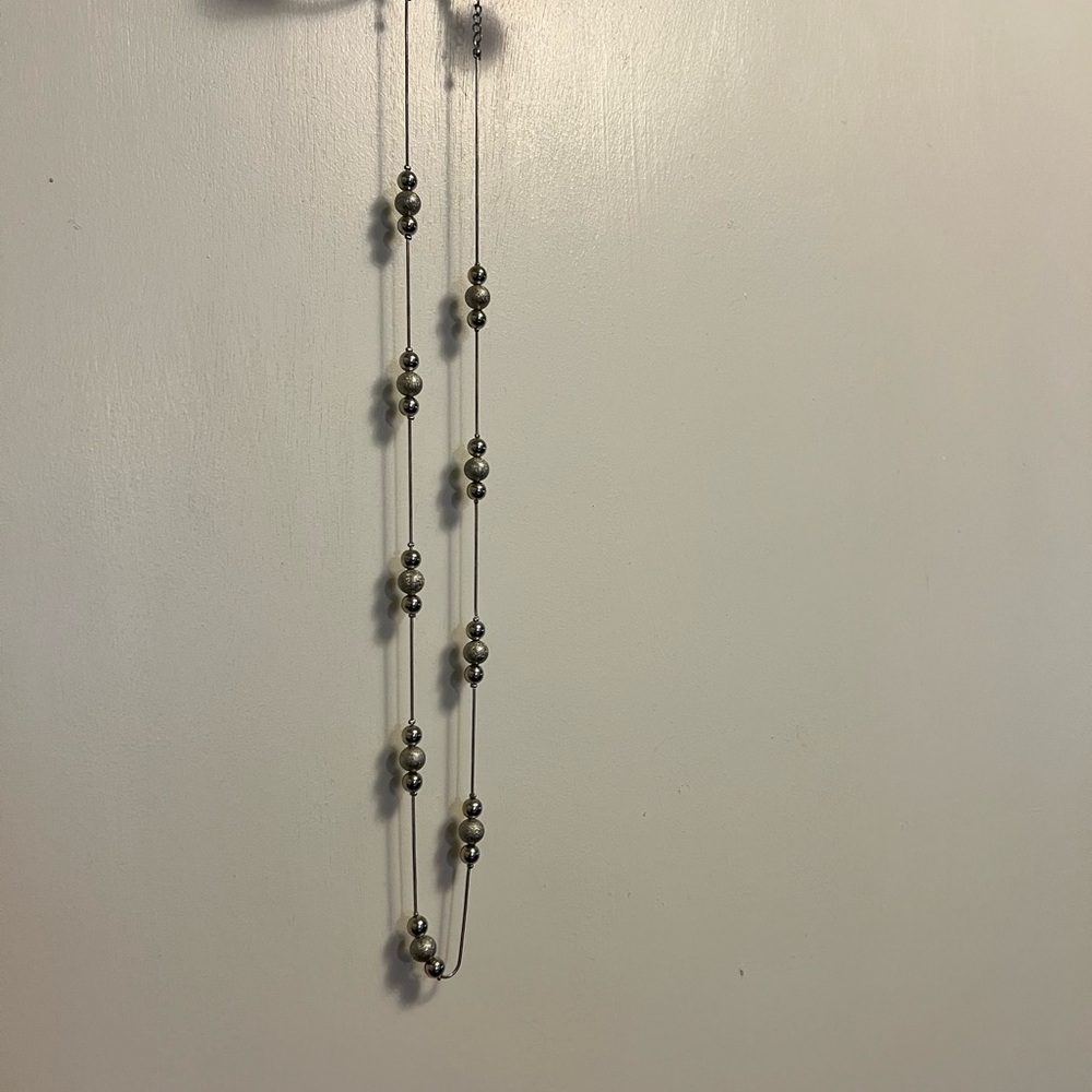 Elegant Silver Beaded Necklace